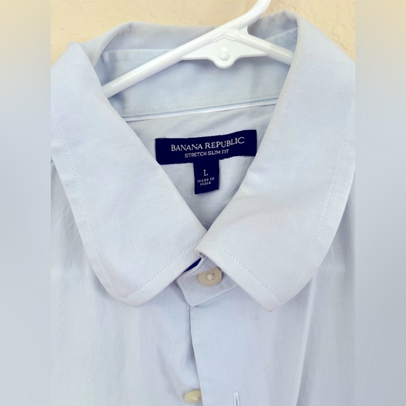 Banana Republic Light Blue Stretch Slim Fit Button Down Shirt for Men Size Large - Picture 2 of 4
